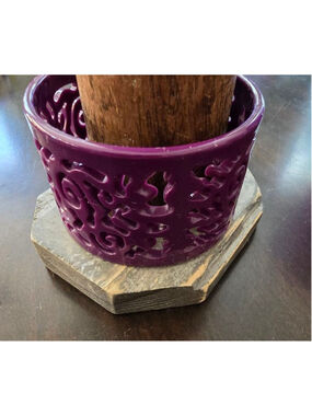 Retro Y2K Vibrant Purple Cutout Cuff Bracelet Oversized Whimsy Statement Bangle